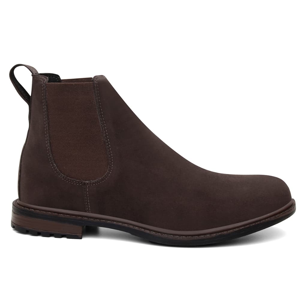 Bota Chelsea Cano Baixo Camurça Confortável Botina Masculina