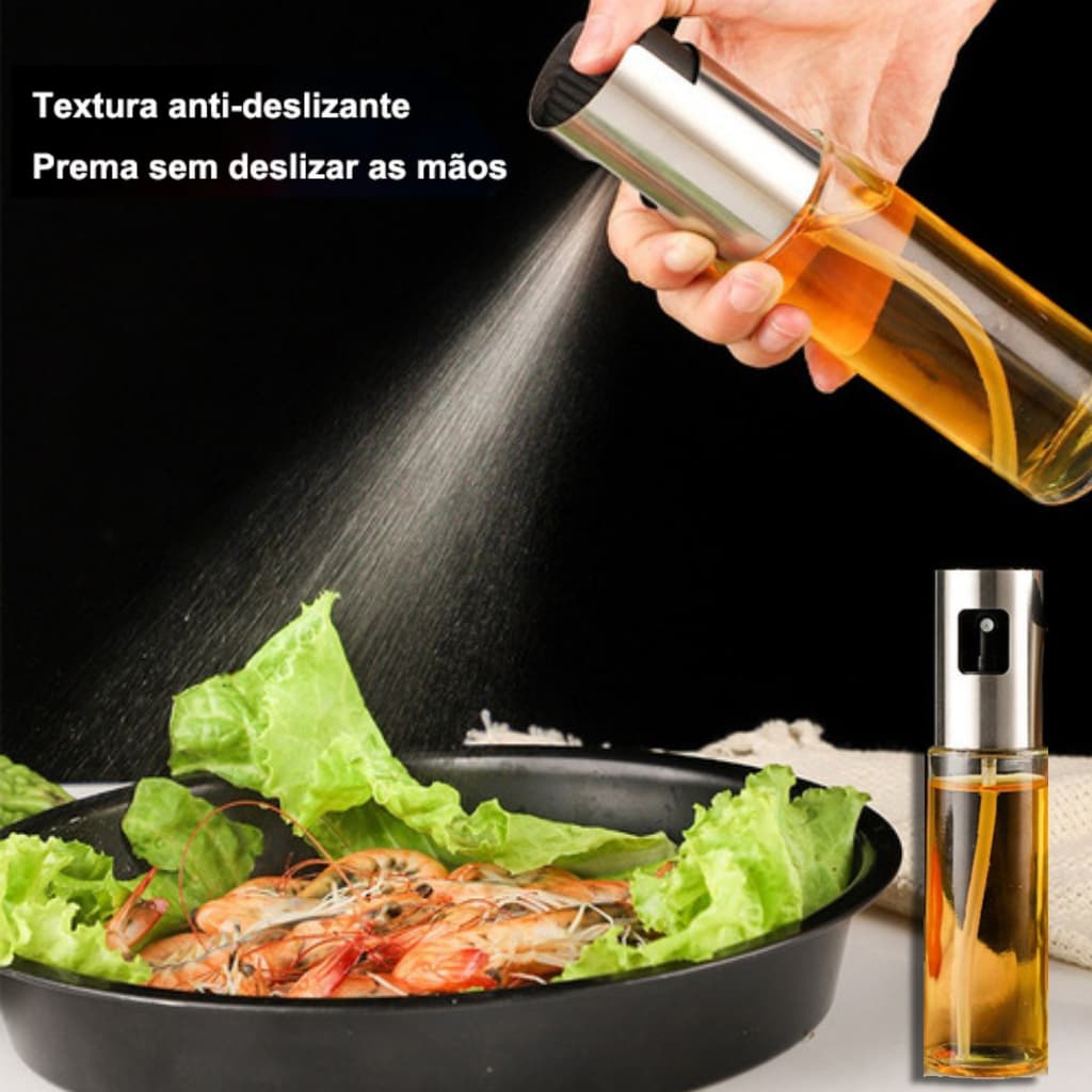 Kit Borrifador Spray Galheteiro Pulverizador De Azeite E Óleos Vidro