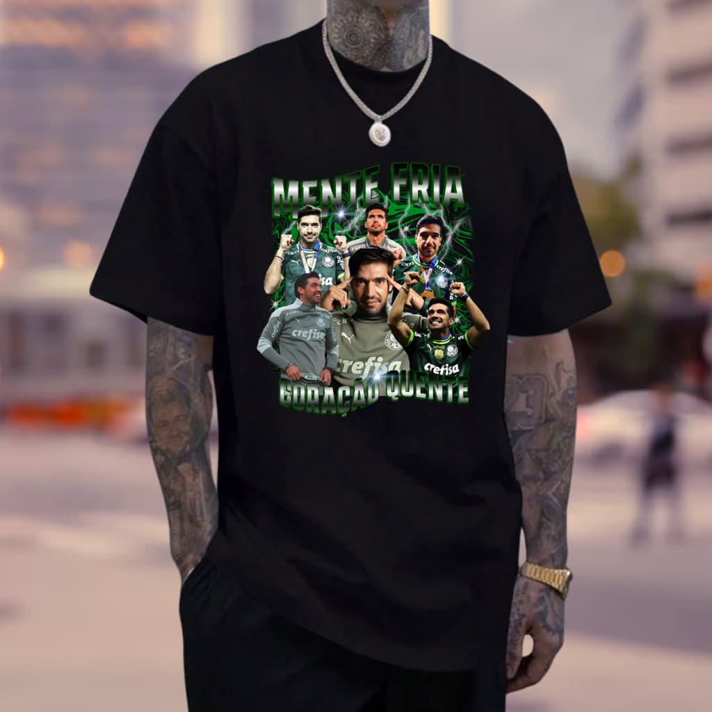 Camiseta Algodão Personalizada Masculina Estampada Abel Ferreira