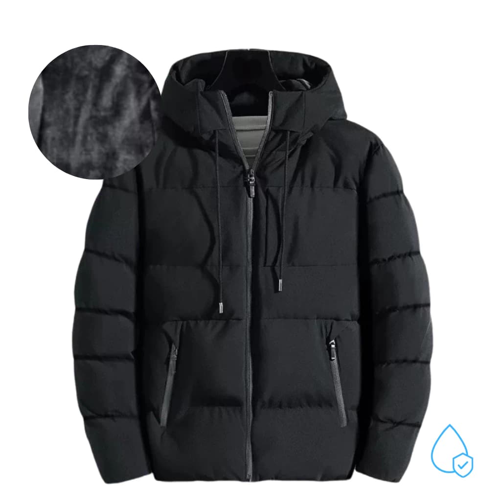 Jaqueta Puffer Bobojaco Masculino Plus Size Inverno Frio Reforçada Capuz Pelunciado Impermeável Casaco Metalassê