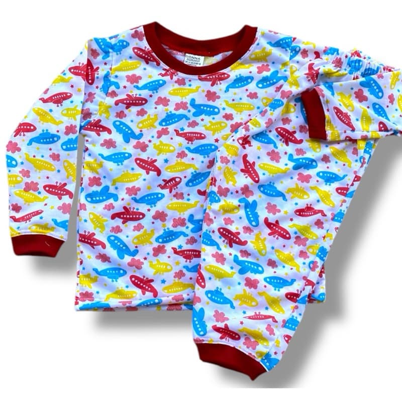 kit sortido 6 peças pijama infantil menino manga longa frio