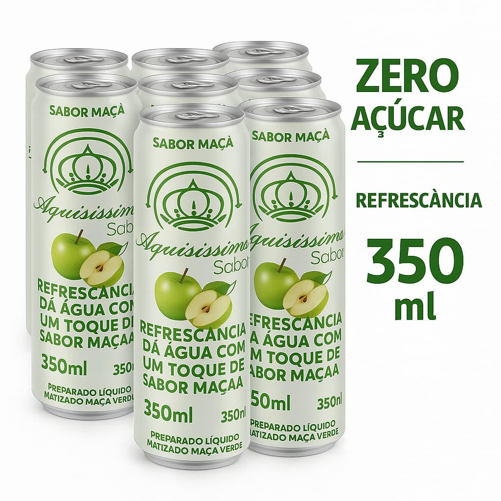 Água Saborizada Acquissima Lata Maça Verde Fardo 6 Unidade