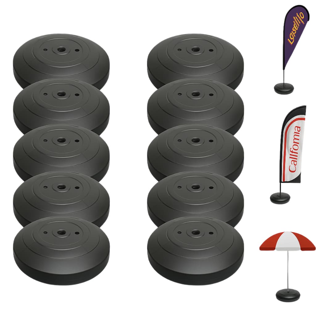 Kit 10 Bases Resistente Para Wind Flag/wind Banner/Porta Bandeira Base Plástica Pé De Mesa