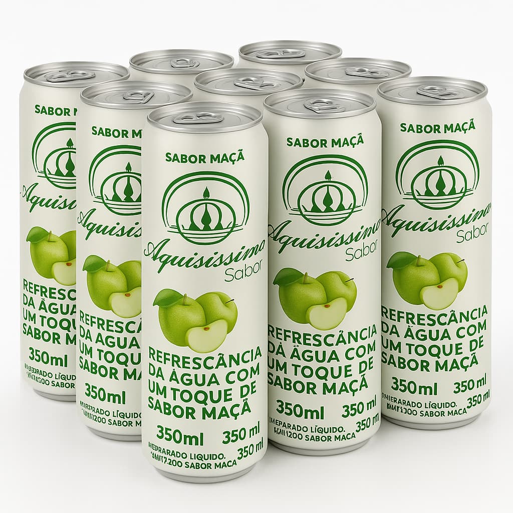 Água Saborizada Maça Verde Lata 350ml Acquissima - Pack 12 Unidades