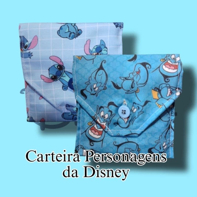 Cartera Artesanal Personagens Disney - Stitch/Genio Aladin