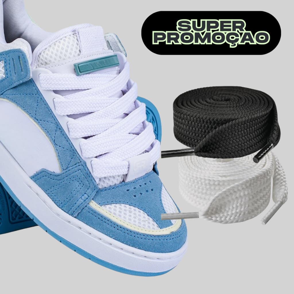 Kit 10 Pares de Cadarços Bboy Fat Lace 1,40m x 1,5cm – Estilo e Qualidade!