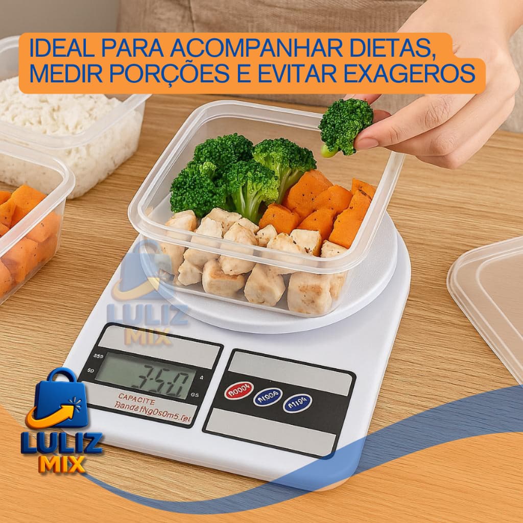 Balança Digital de Cozinha Para Alimentos De Precisão Eletronica Portatil Dieta