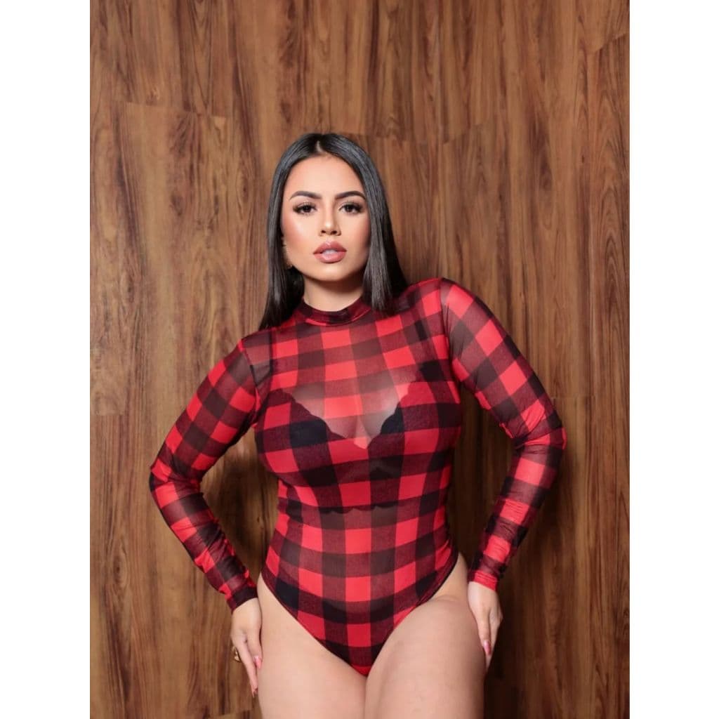 TULE XADREZ MANGA LONGA MODA INVERNO