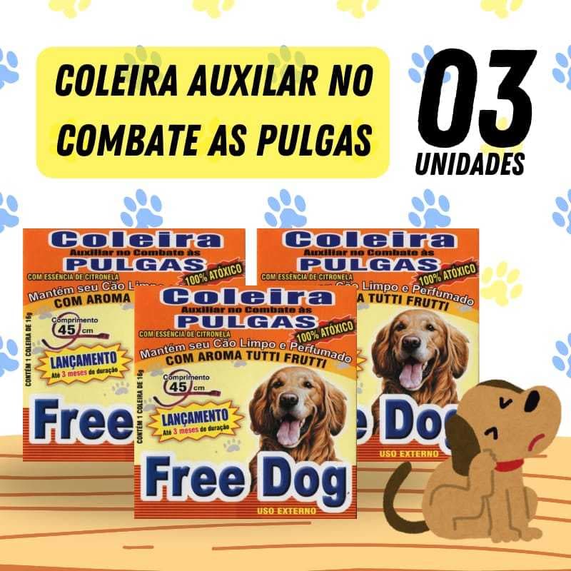 3 Coleira Anti-Pulga Gato Cachorro