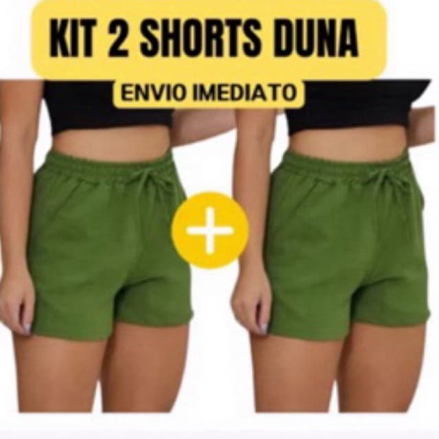 Kit 2 Short Feminino Básico Duna Soltinho Tendência