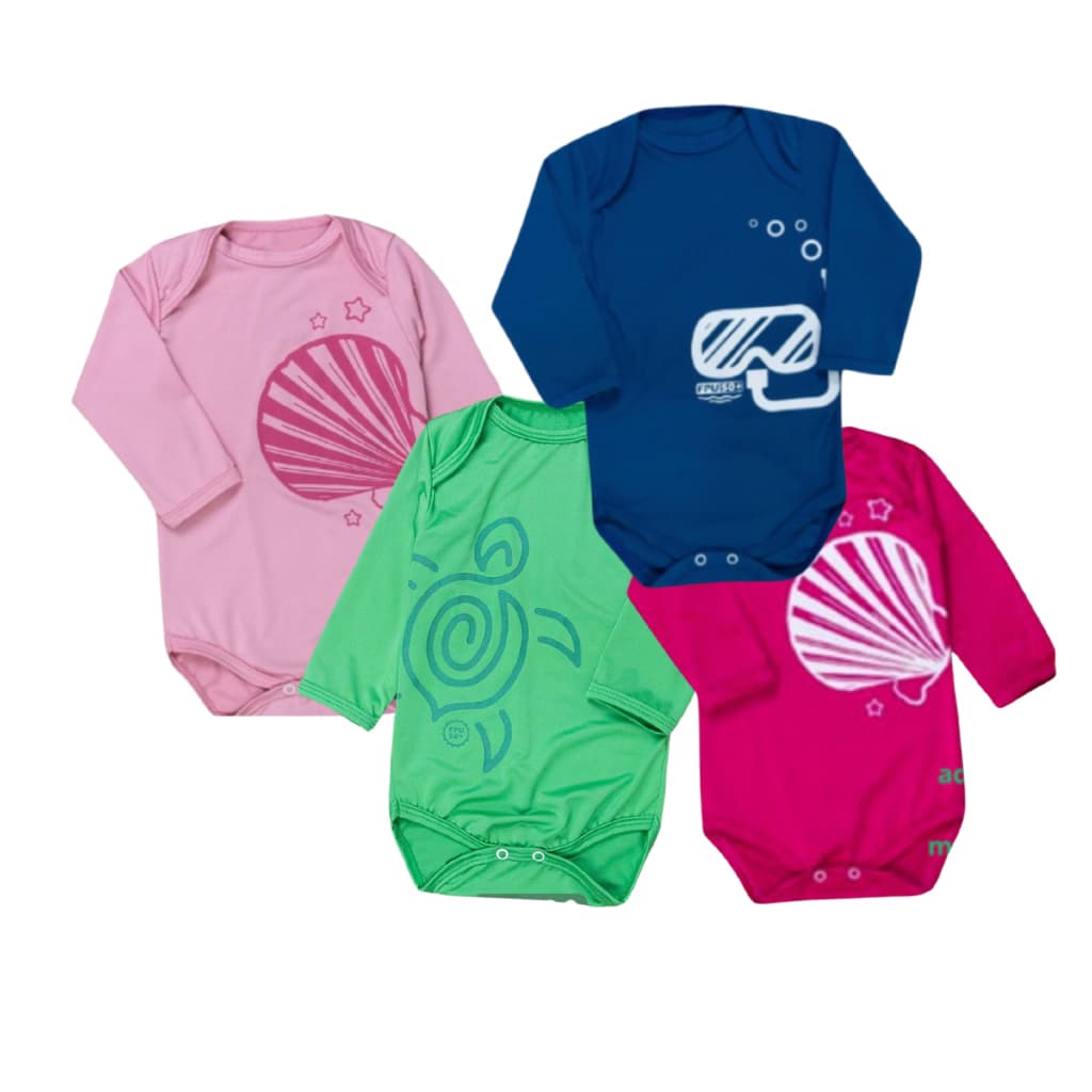Body Bebe Proteção UV50+, infantil, manga Comprida, Praia, piscina.