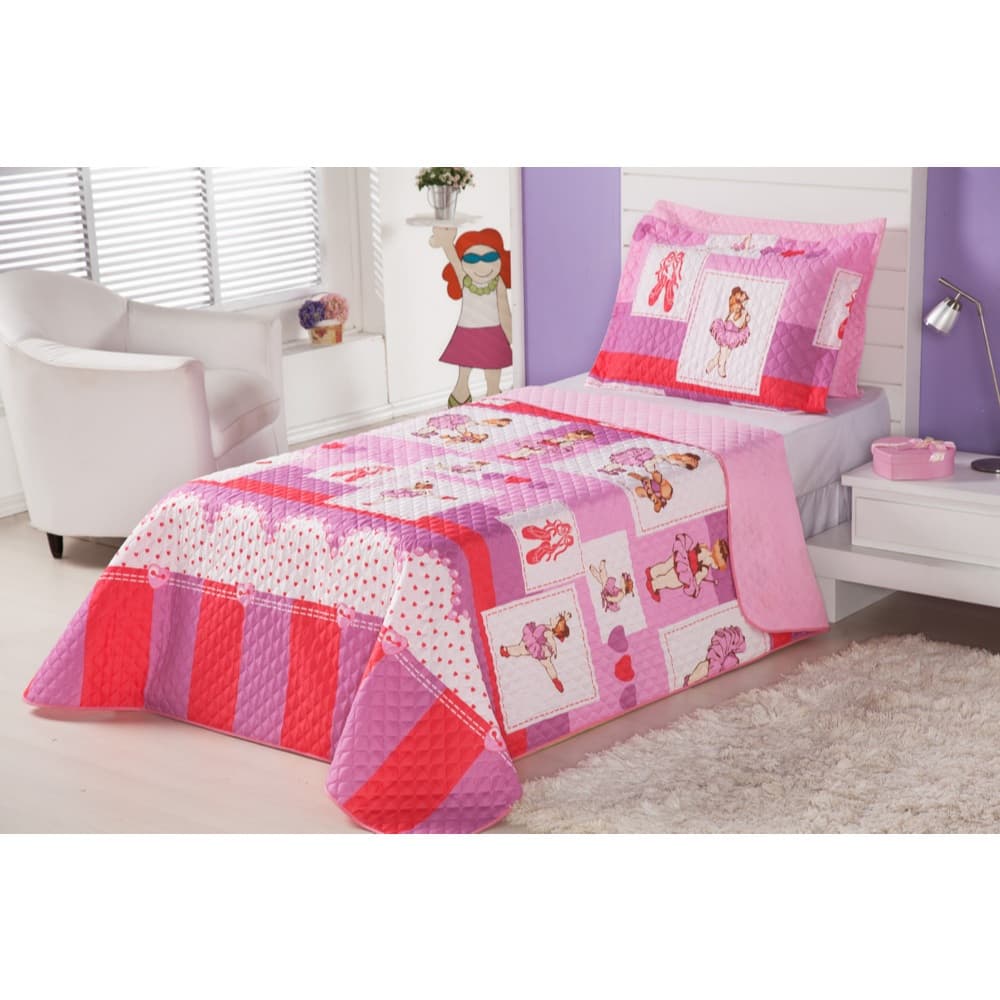 Cobre Leito Infantil Feminino 2 peças, Envio Imediato