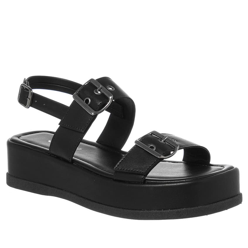 Sandália Papete Fivelas Ajustável Moda Flatform Confortável Lançamento Macio Leve  Oferta Verão Moda