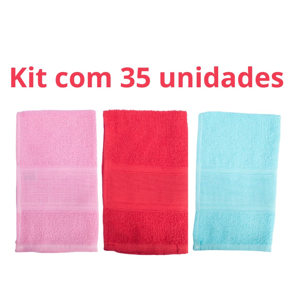 Kit com 35 Toalhas Lavabo escolar manicure para bordar artesanato 28cm x 48cm - Beira Rio