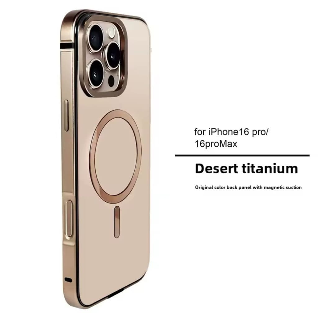 Capa Premium Aço Inoxidável Titânio Magsafe Anti Impacto Para Iphone 16 Pro Max