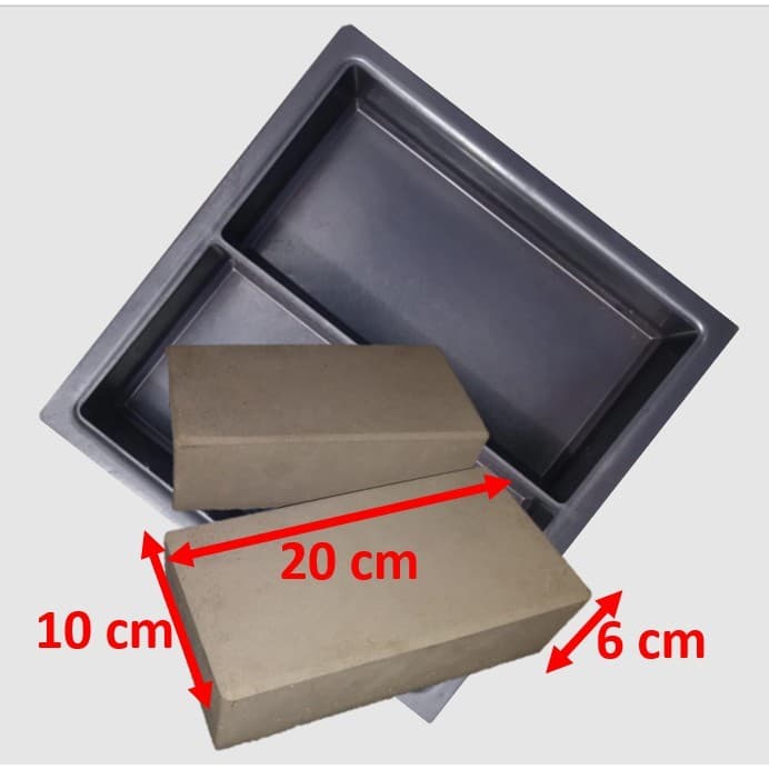 Forma Paver Molde 20x10x6 p Bloquete Broquete Bloco de Concreto Piso Calçada Caminho de Pedra Tamanho Médio 6CM