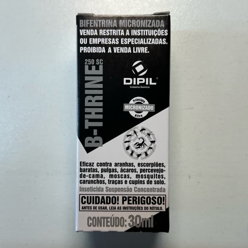 B-thrine 250sc 30ml Dipil - eficaz contra escorpião aranha pulga barata moscas mosquito cupim percevejo etc (lançamento)
