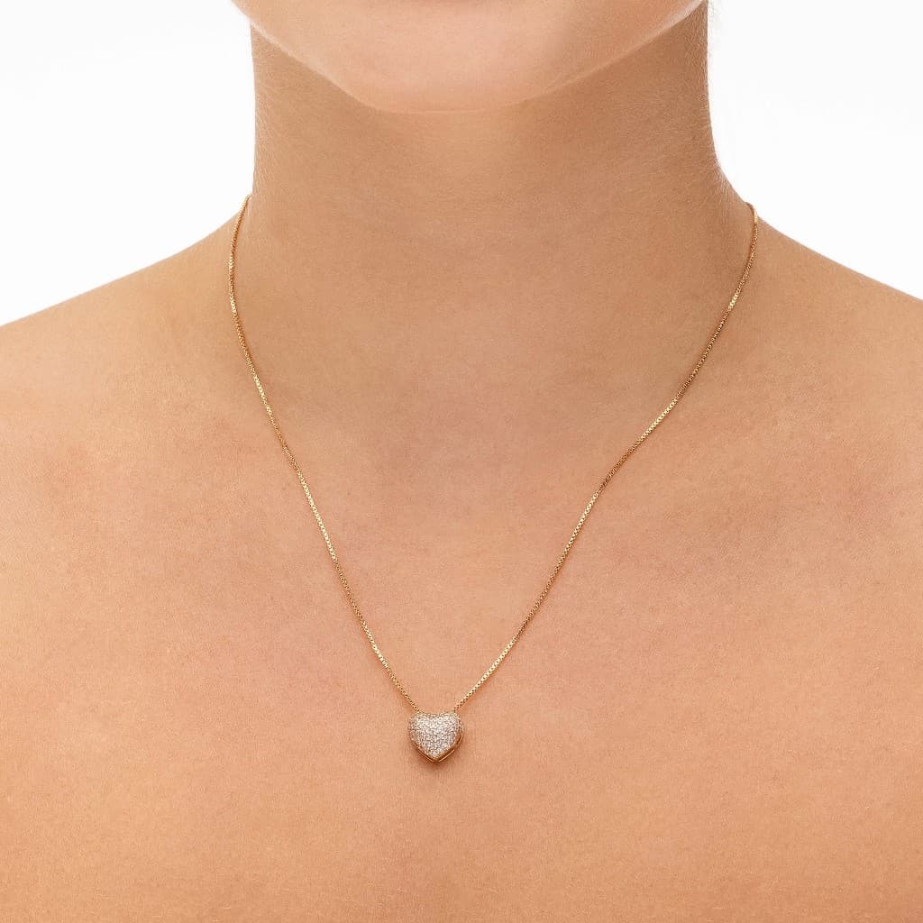 Colar Feminino Coração Banhado a Ouro 18k