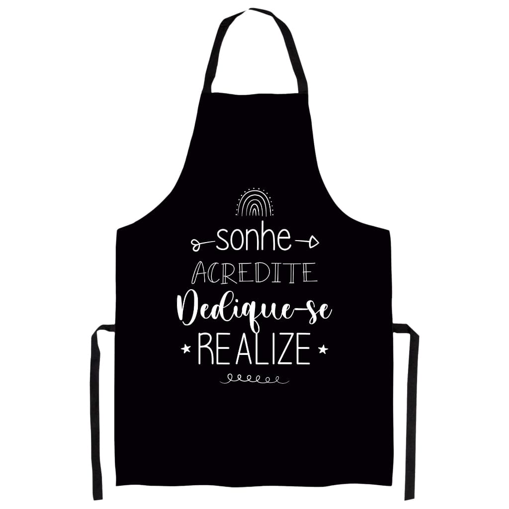 Avental Em Tecido Sublimado Frase Sorte Cozinheiro Utensilio de Cozinha 01