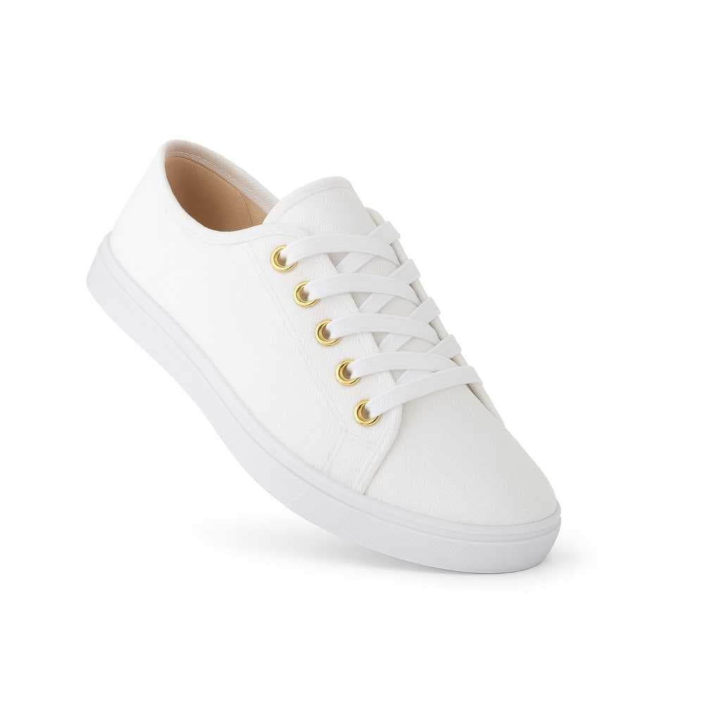 Tênis Feminino Confortável Casual Slip On Macio Sapato Liso Branco