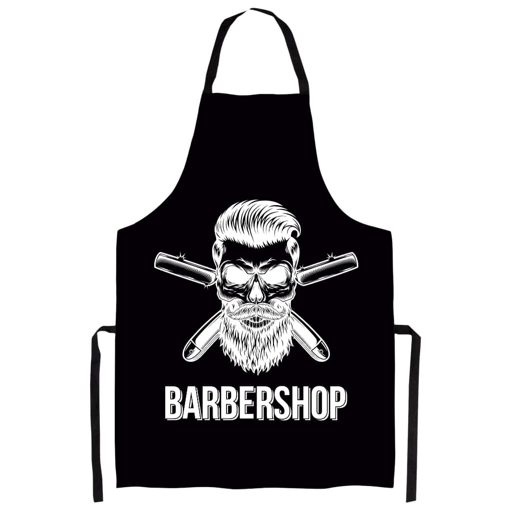 Avental Em Tecido Sublimado Frase Barbearia Cabeleireiro Barbeiro Barber Shop 01