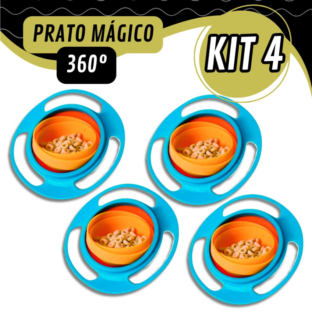 4 Prato 360º Infantil de Transição Para Crianças e Bebês Introdução Alimentar