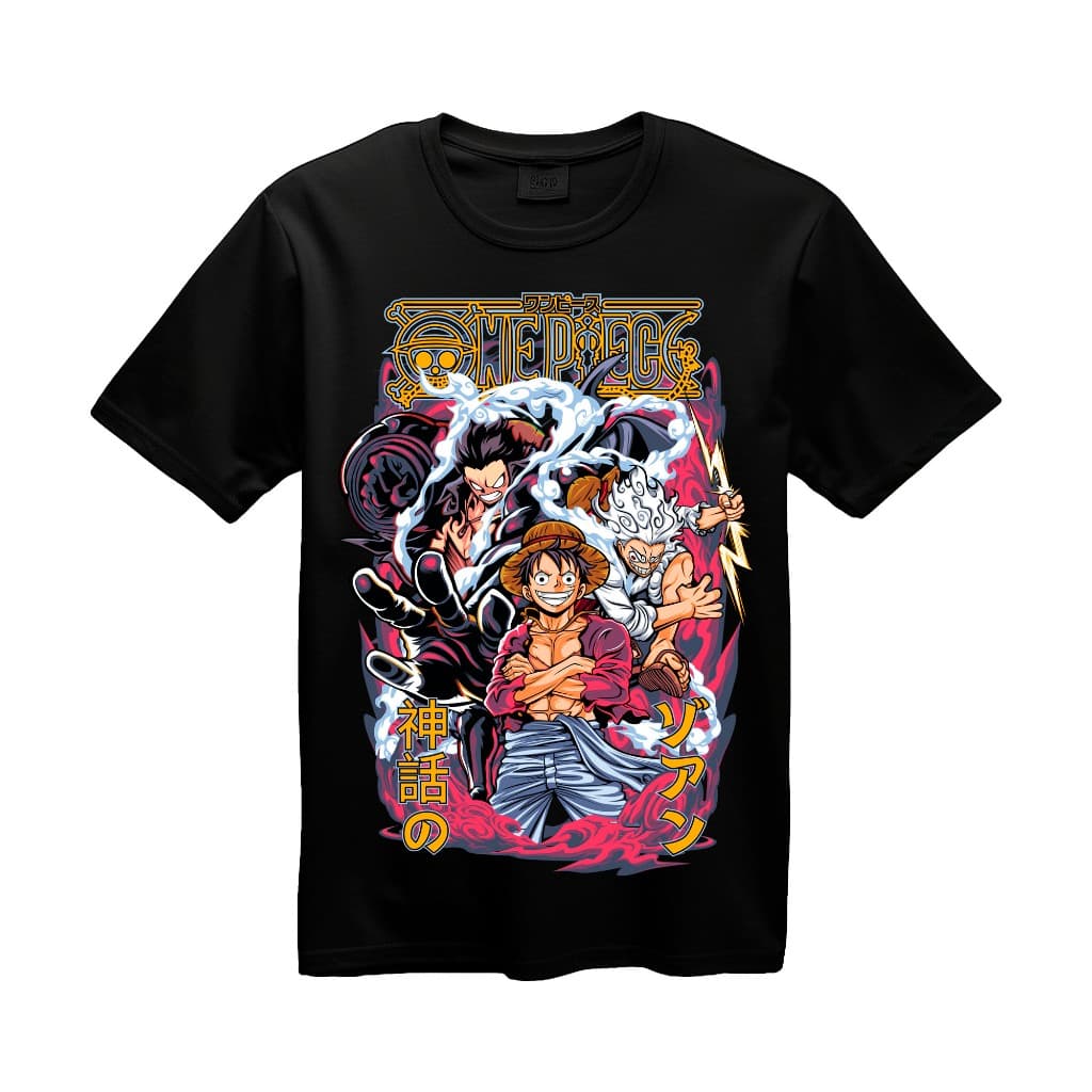 Camiseta Anime One Piece Camisa Luffy Futuro Rei Dos Piratas Todas As Transformações - ENVIO RAPIDO