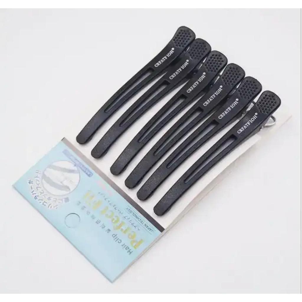 Presilha Clip Para Cabelo Cabeleireiro de Carbono com 6 - 12 unidades