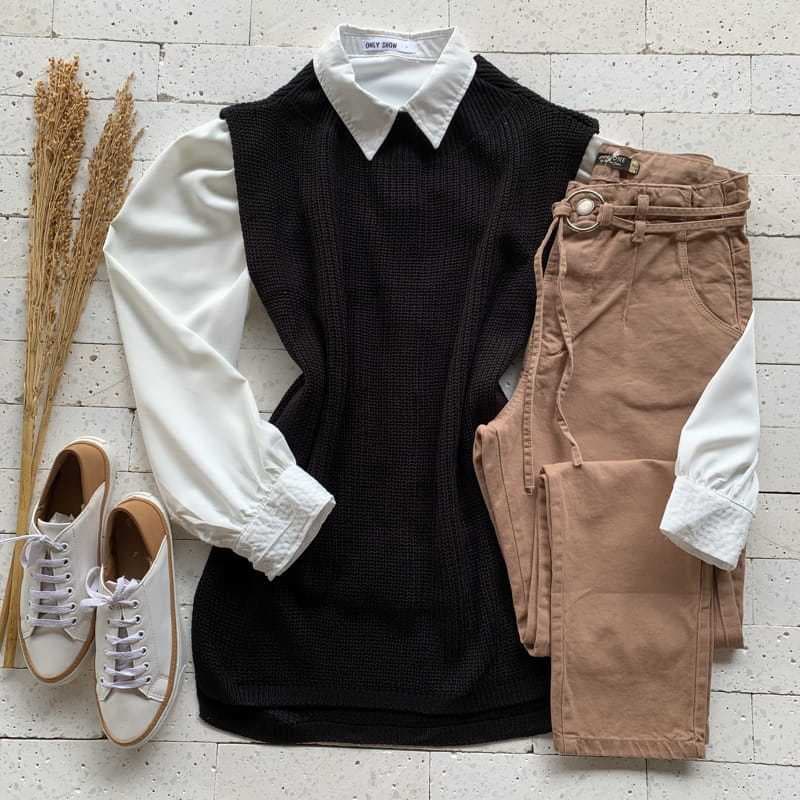 Colete Feminino Tricot Alongado em Lã Tendência Outono/Inverno