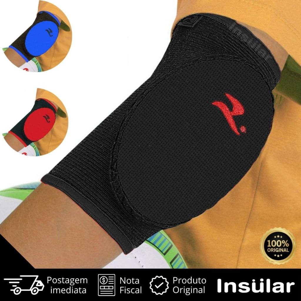 Cotoveleira Elástica Infantil Profissional Realtex Kids Jr Indoor Acolchoada Goleiro Futsal Vôlei