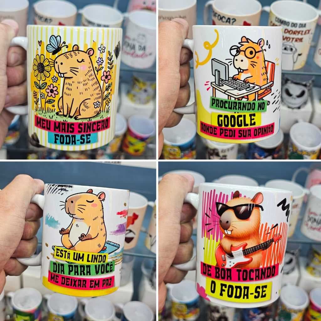 Caneca Porcelana Premium CAPIVARA SINCERA DIVERTIDA Personalizada