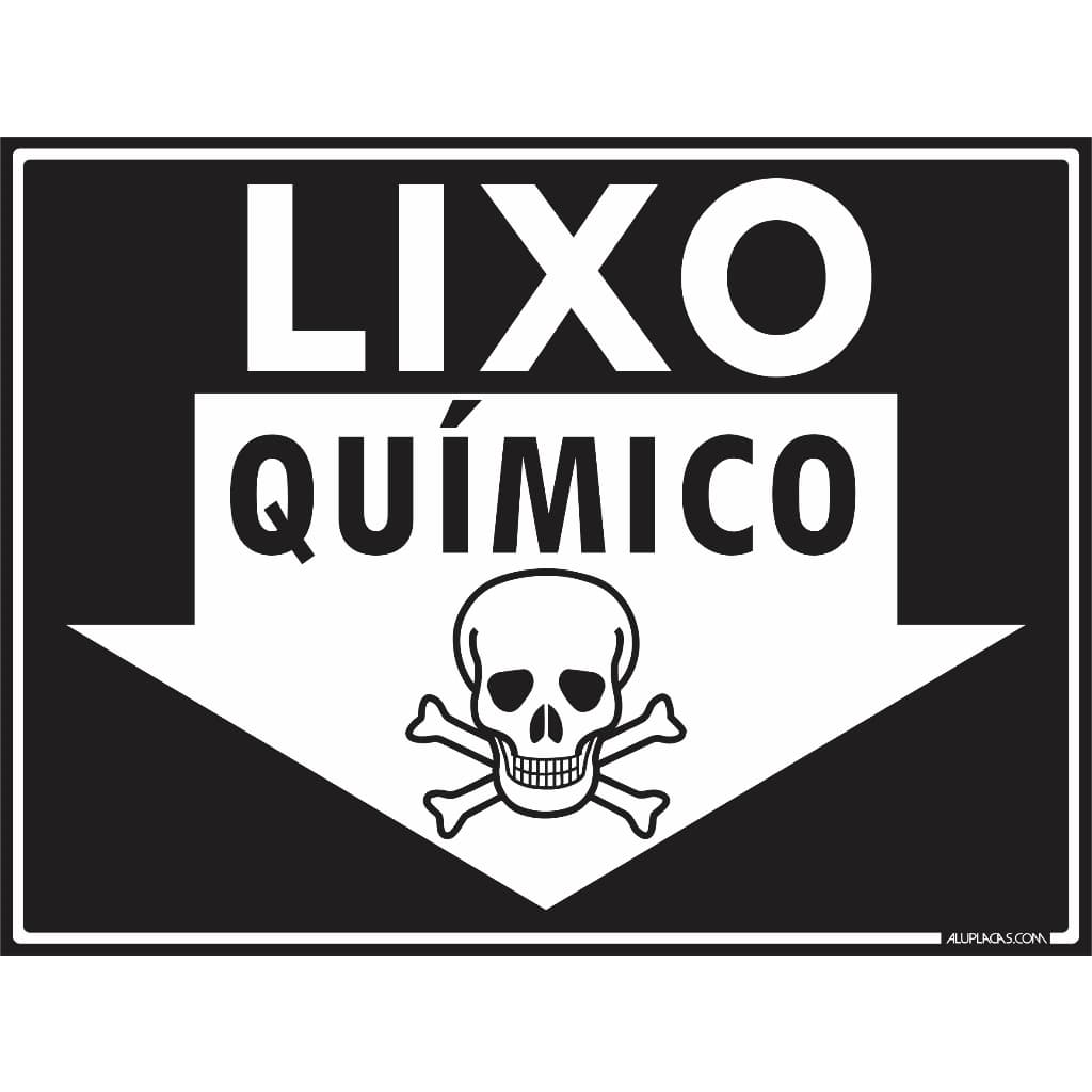 Placa Lixo Químico 20x30cm em Alumínio