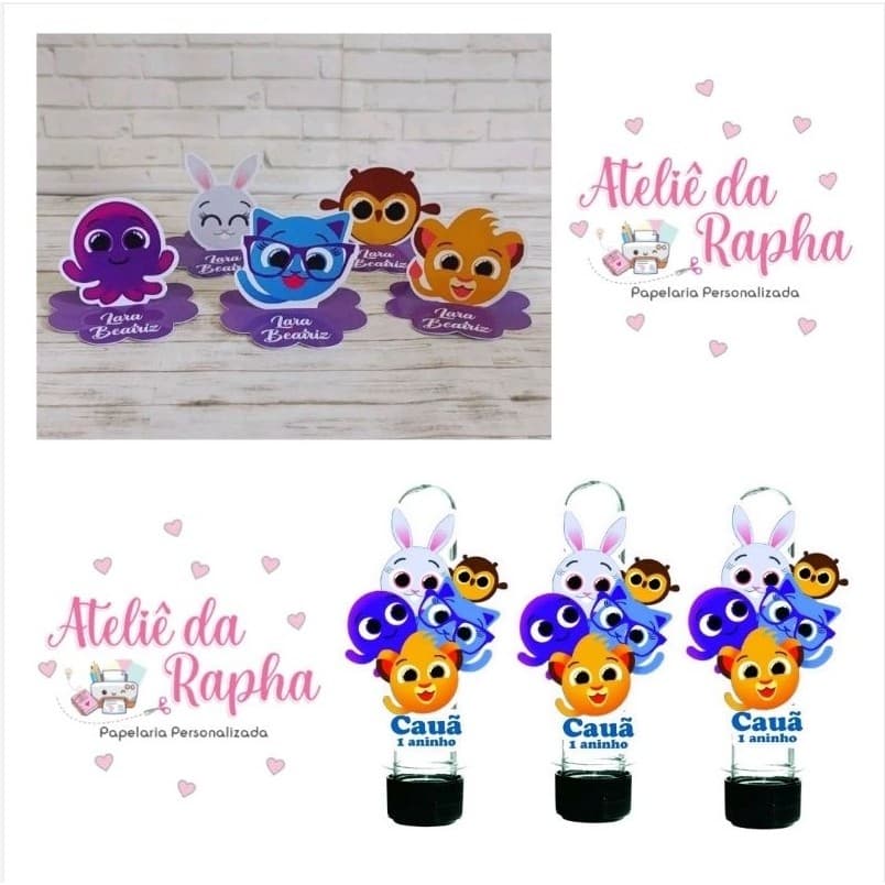 KIT 30 APLIQUES PARA TUBETE DE 13 CM + 30 APLIQUE PARA CAIXINHA OU LATINHA DE ACRÍLICO 5CM (TODOS OS TEMAS)