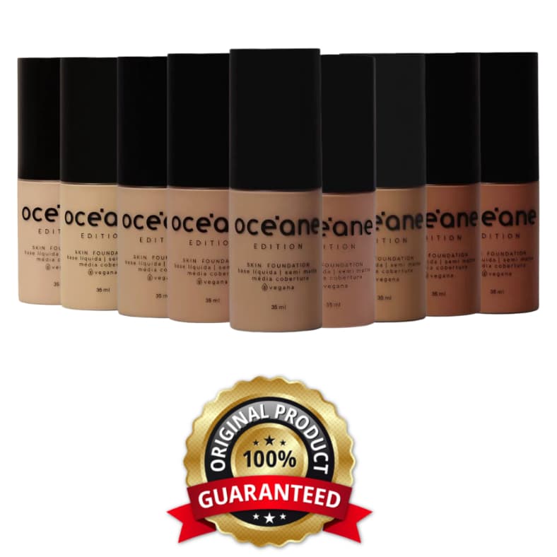 Base Liquida Oceane Skin Foudation Semi Matte - 35ml Escolha a sua cor (110F/210L/230L/300M/315M/340M/400M/420T/440T)