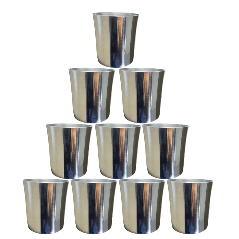 kit 10 copos shot em Alumínio Polido130ml