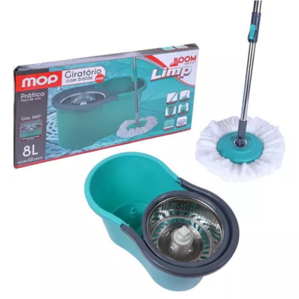 Mop Giratório Inox: Limpeza Fácil e Rápida