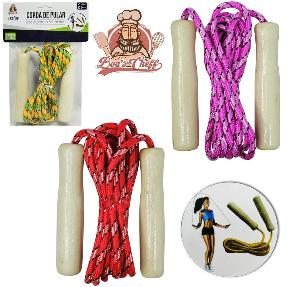 Corda de Pular para Treino colorida 2,2m x 11cm 1 unidade Bon's Cheff