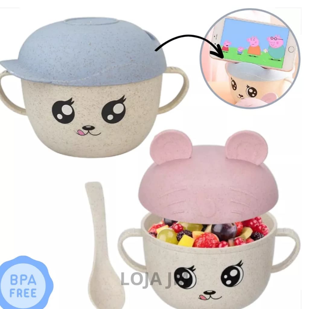 Prato Caneca Infantil Divertido Para Bebe E Criança Bowl