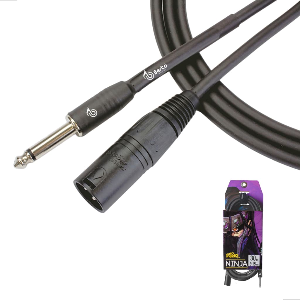 Cabo Para Microfone Bertô By Santo Angelo Ninja Nm P10 Macho XLR Macho 30ft 9.15 Metros
