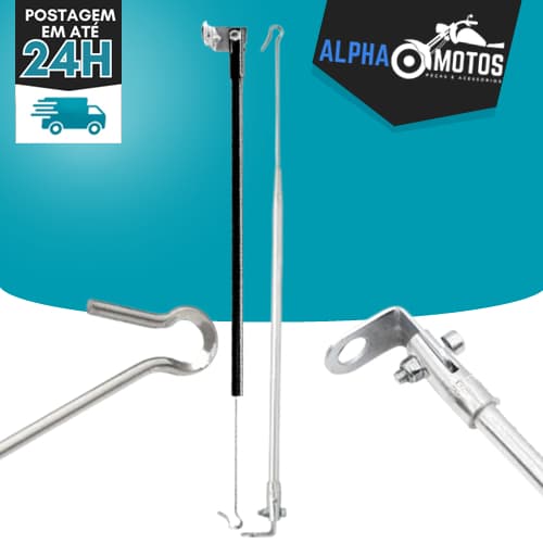 Antena Moto Corta Linha Pipa Retrovisor Retrátil 2 Estágios Inox - Prata ou Preto