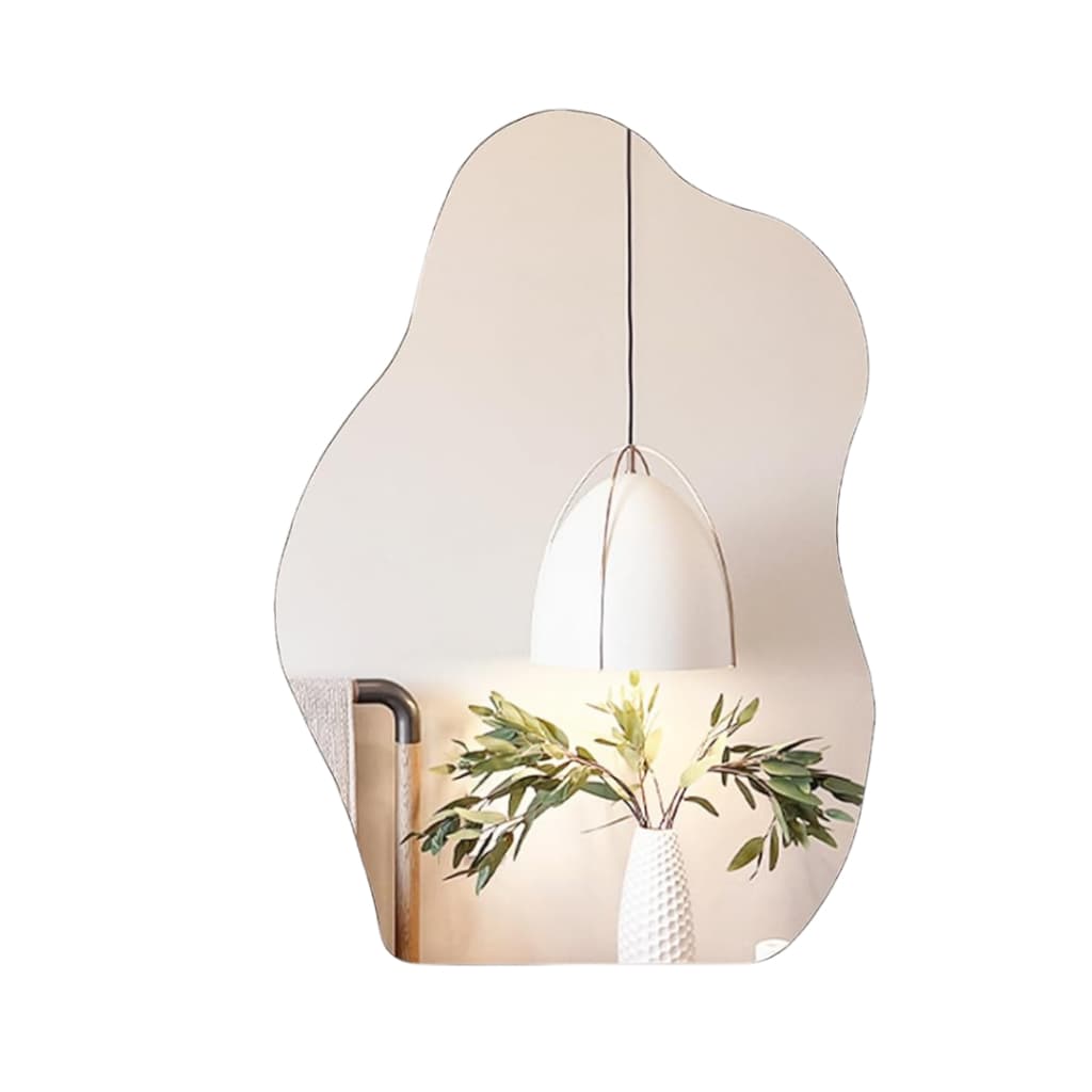 Espelho Orgânico Nuvem Sala Quarto Banheiro 60x45 Grande Lapidado com Suporte Maquiagem Penteadeira