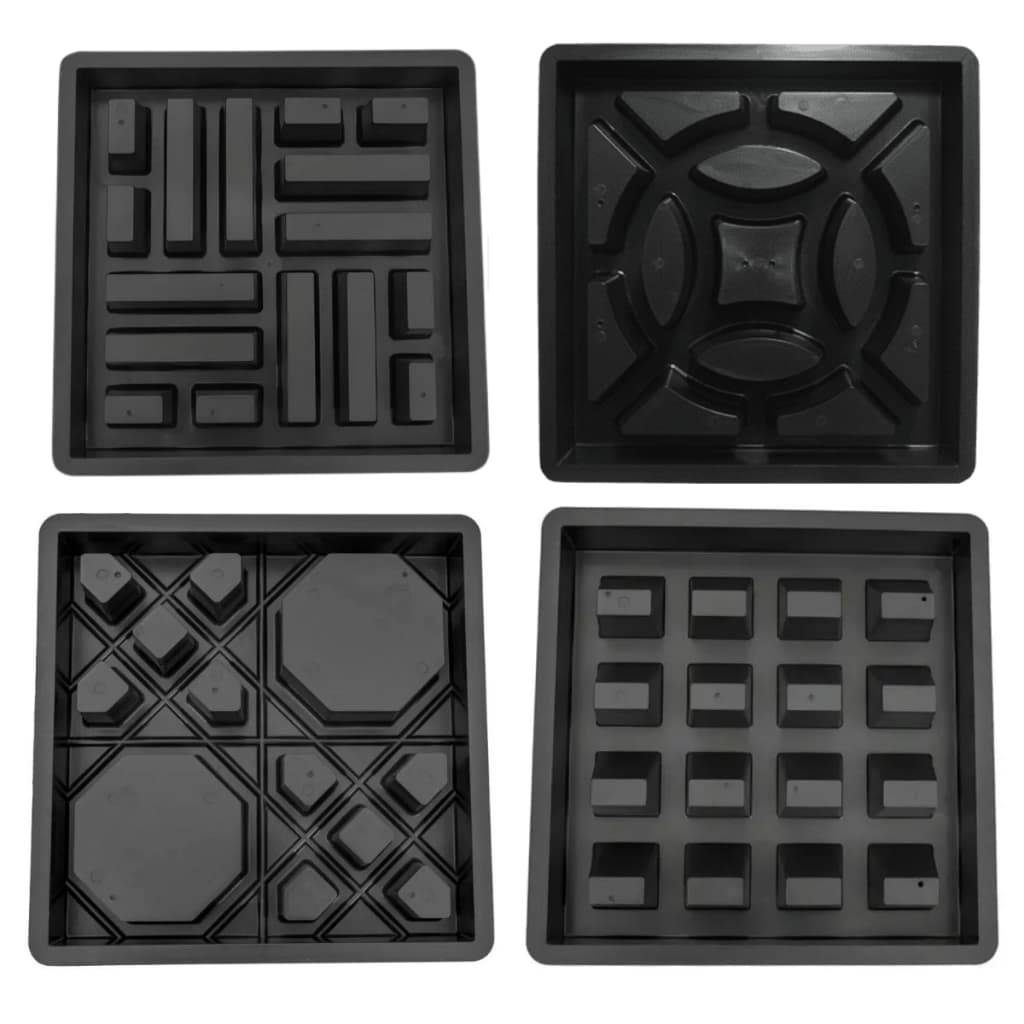 Kit c 4 Elemento Vazado p Bloco de Concreto Tijolo Aberto 39x39x7 Arabe 16 Furos 4 Pontas Taco Chines Moisaco