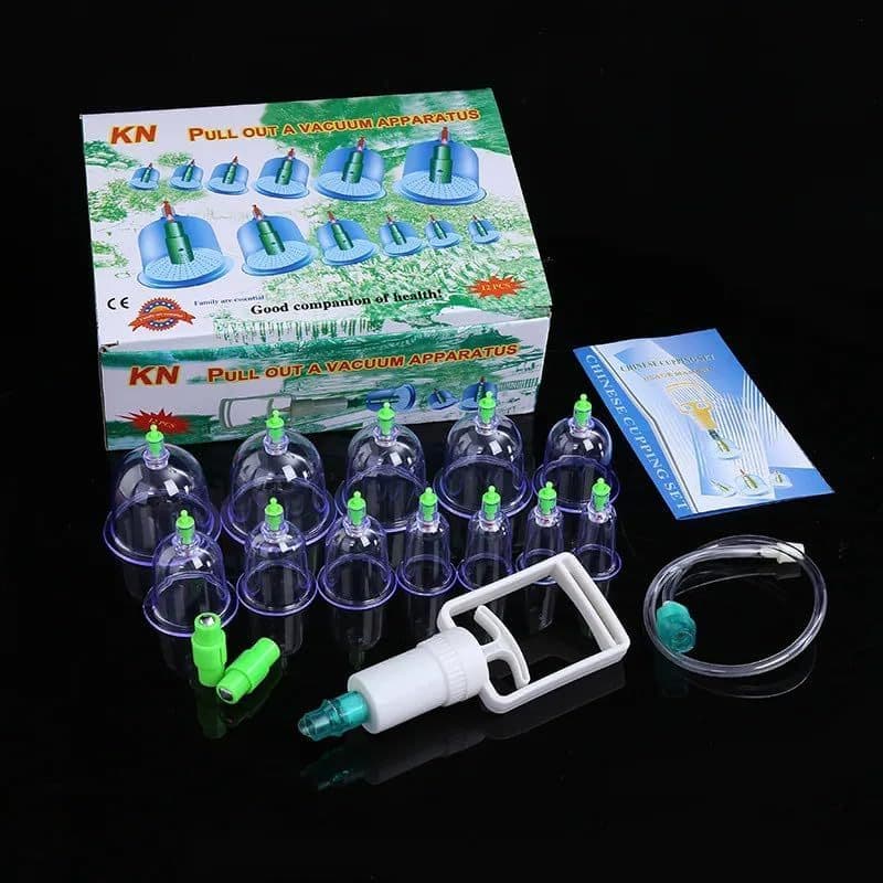 Kit 12 Ventosas Terapêuticas Corporais para Ventosaterapia, Copos de Massoterapia, Cupping e Acupuntura por Sucção.