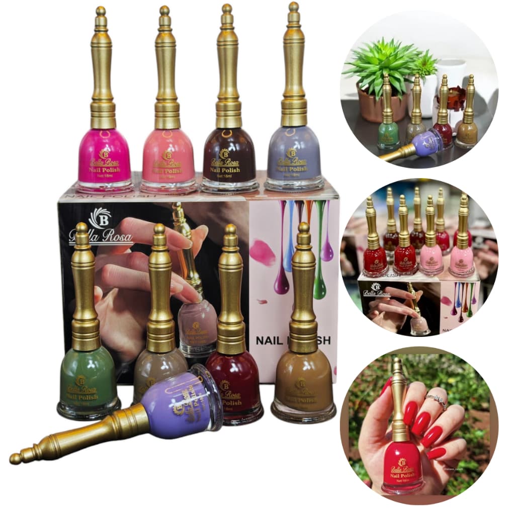 Kit 10 Esmaltes Secagem Rápida – Bella Rosa 18ml | Unhas Naturais | Manicure & Pedicure | Cores TOP
