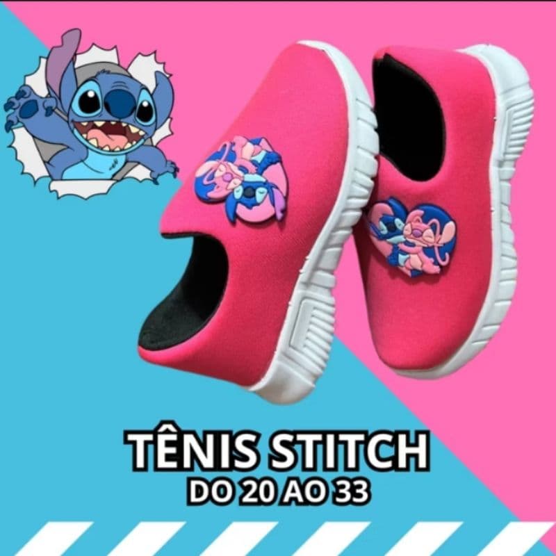 Tênis Infantil Stitch Menino Calce Fácil Antiderrapante Confortável Leve Escolar Personagem
