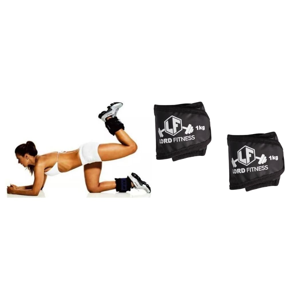 Par Caneleira Tornozeleira Anilha Perna Musculação Peso 1kg - LORD FITNESS / MOB +