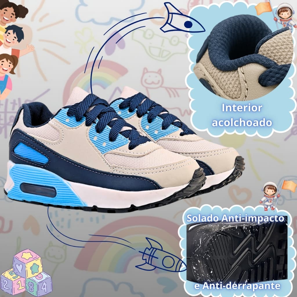 Tênis Infantil Masculino Max Casual e Confortável para Escola