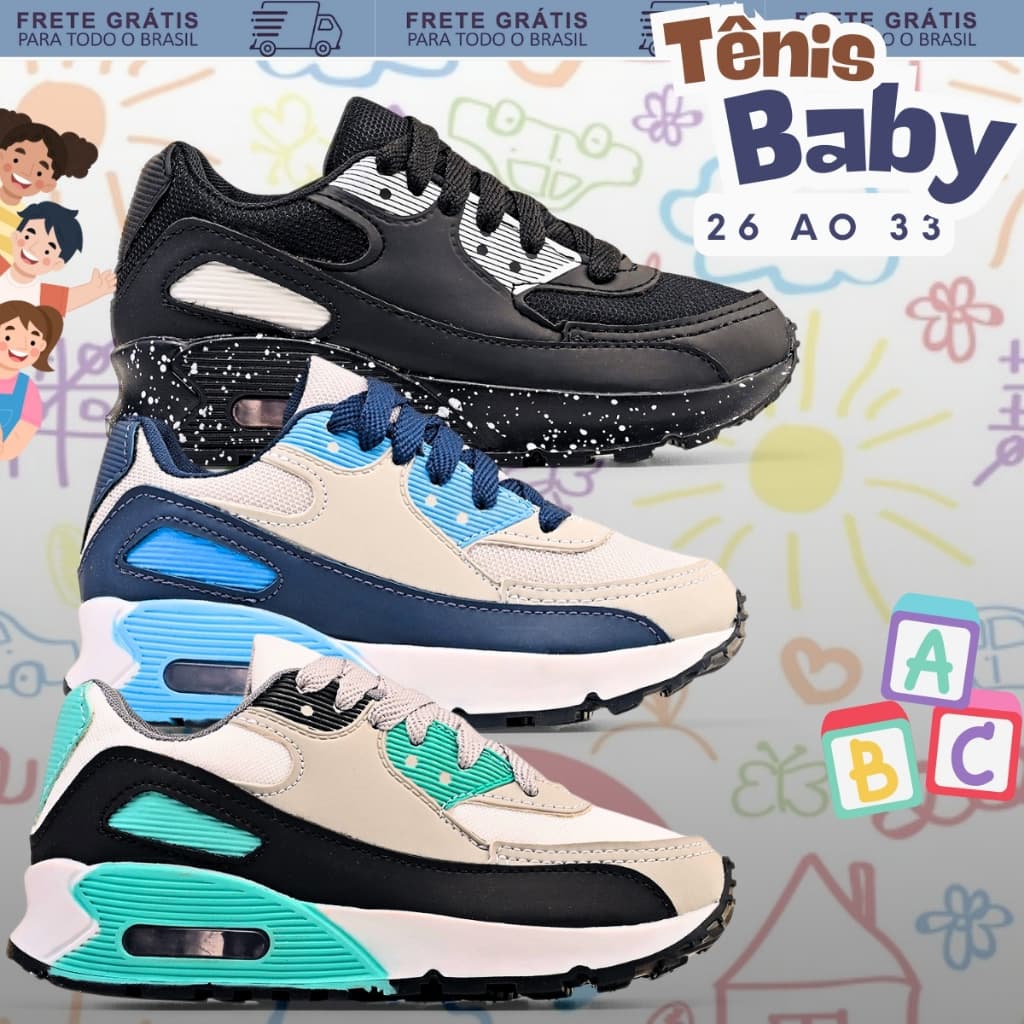 Tênis para Menino Max Confortável Escolar e Casual – Pronta Entrega