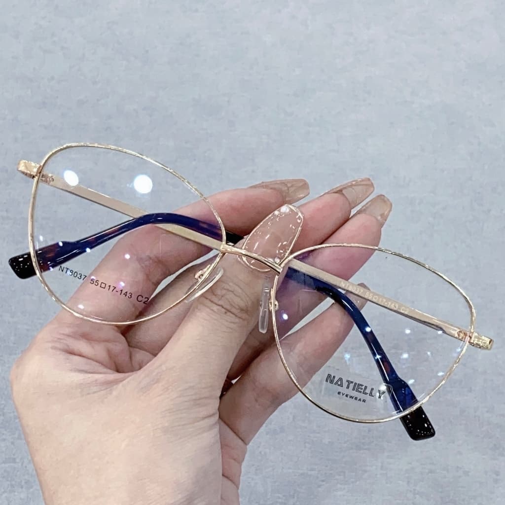 Oculos de armacao metal feminino oval e gatinho