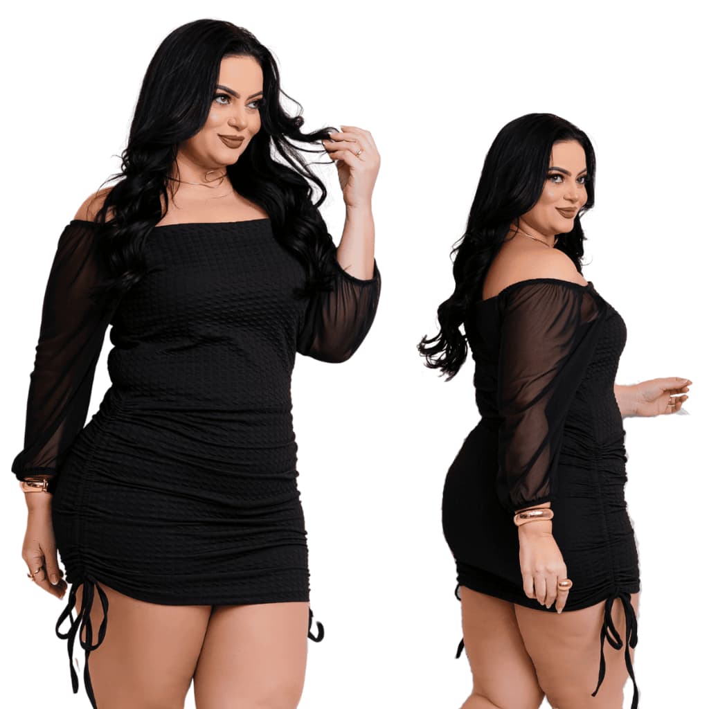 Vestido Plus Size Feminino Tendencia  Festa Tule Elegante